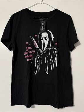 Hot Topic Black Ghostface T-Shirt Women's Size Large NWT